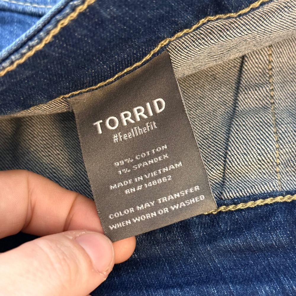 Torrid High-Rise Wide Leg Vintage Stretch Button Fly Jeans Medium Wash 20T Tall - Picture 6 of 11